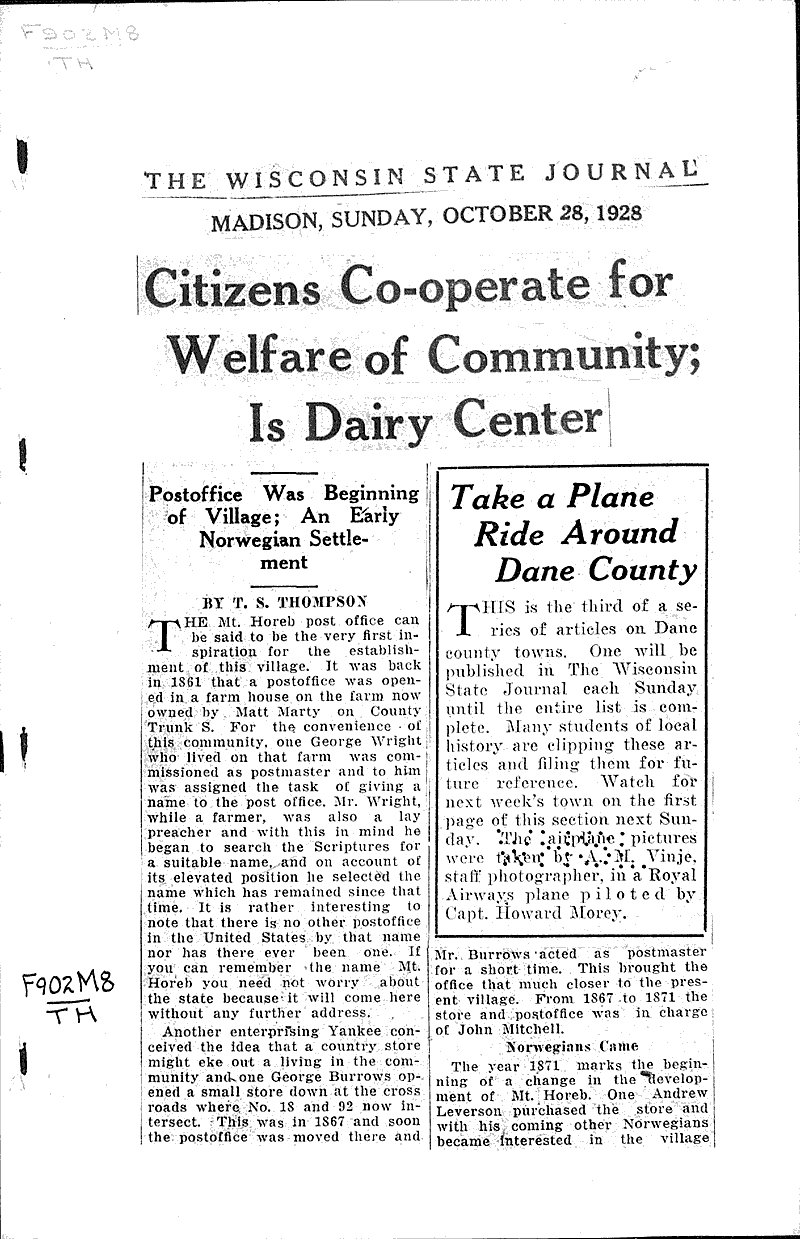  Source: Wisconsin State Journal Topics: Government and Politics Date: 1928-10-28