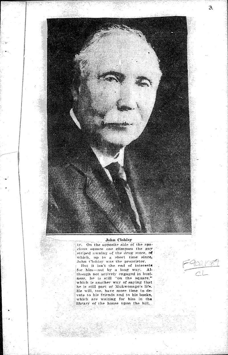 Mukwonago's growth from pioneer days Newspaper Article/Clipping