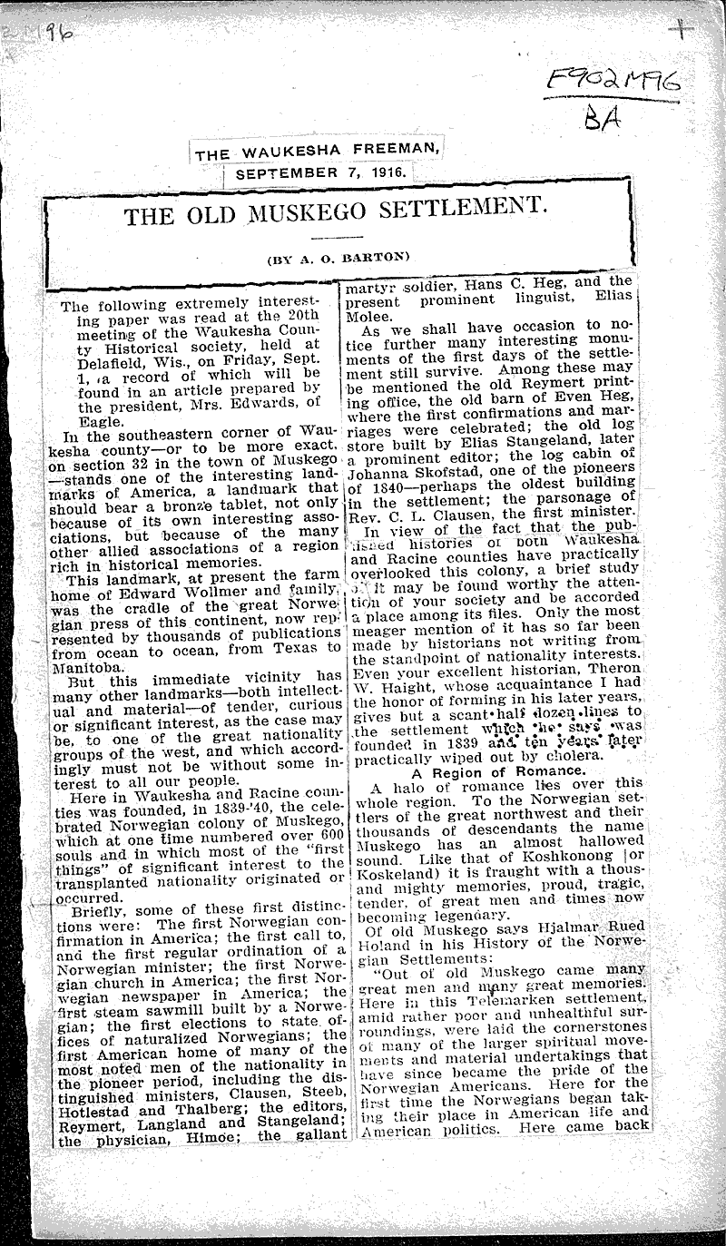  Source: Waukesha Freeman Topics: Immigrants Date: 1916-09-07