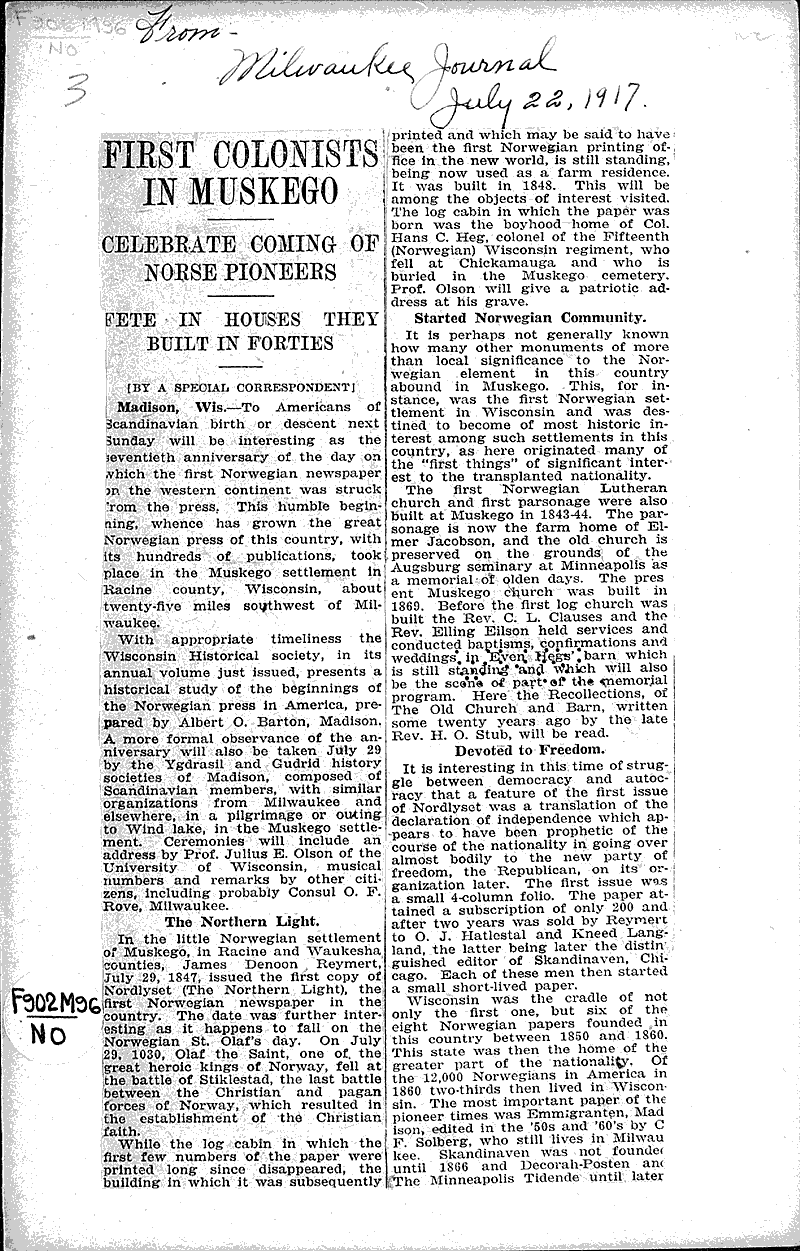  Source: Milwaukee Journal Topics: Immigrants Date: 1917-07-22