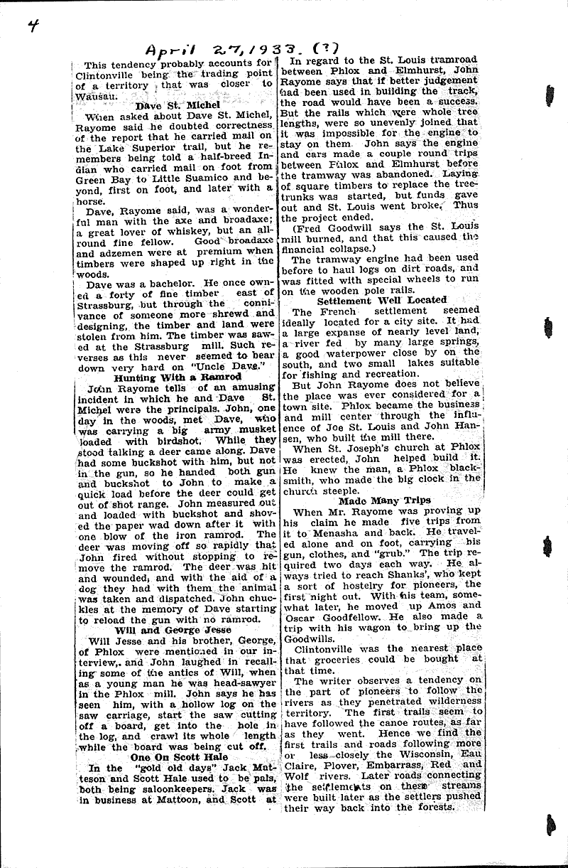  Source: Antigo Daily Journal Topics: Immigrants Date: 1933-04-26