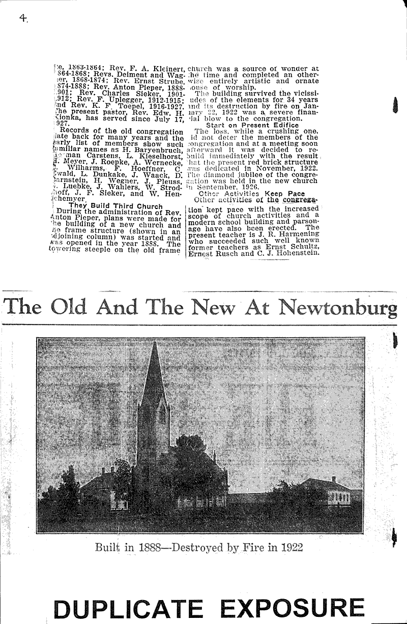 Plan program for 80th year at Newtonburg Newspaper Article/Clipping Wisconsin Historical Society