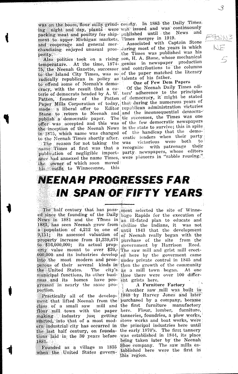  Source: Neenah-Menasha Daily News Times Topics: Industry Date: 1931-06-20