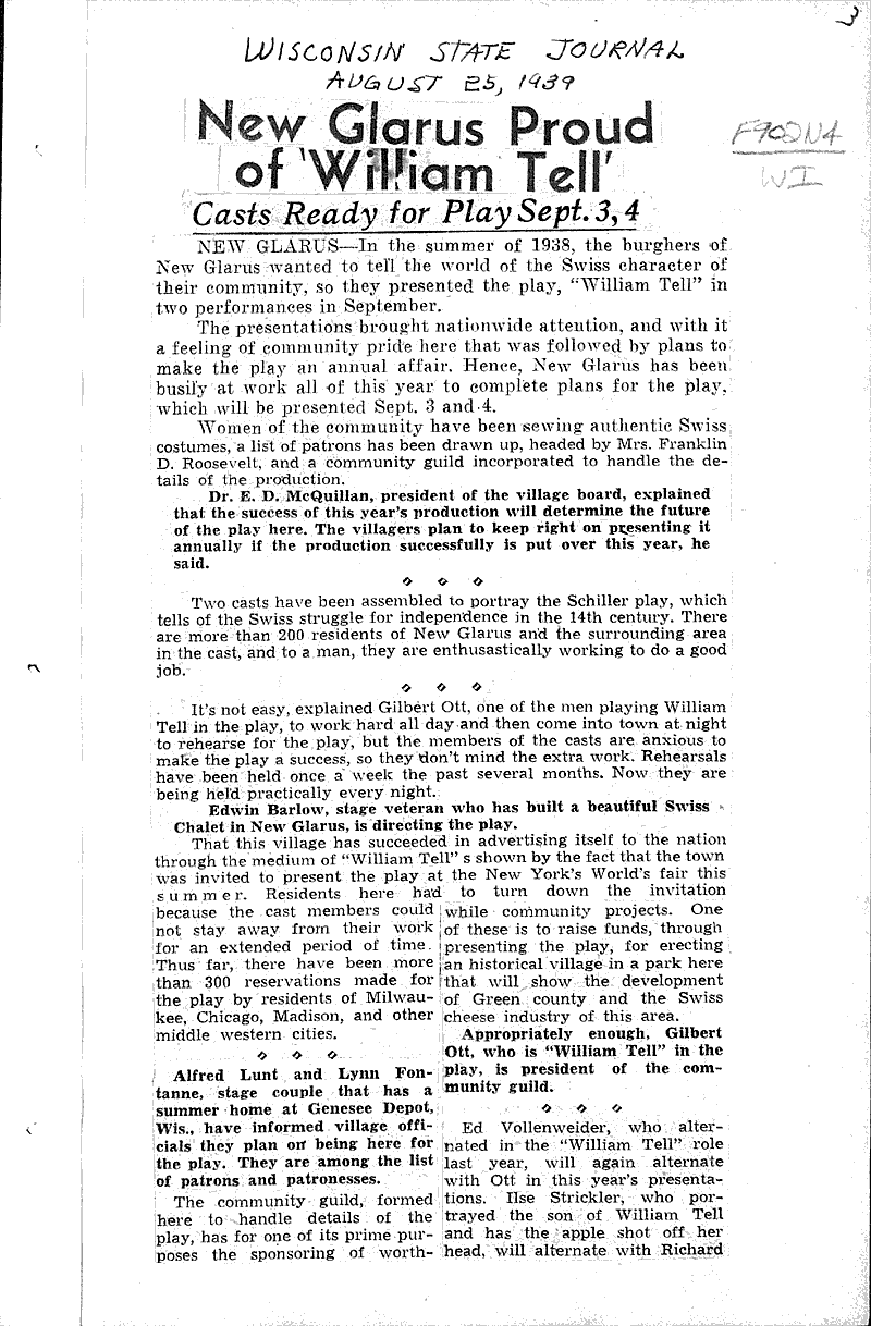  Source: Wisconsin State Journal Topics: Art and Music Date: 1939-08-25