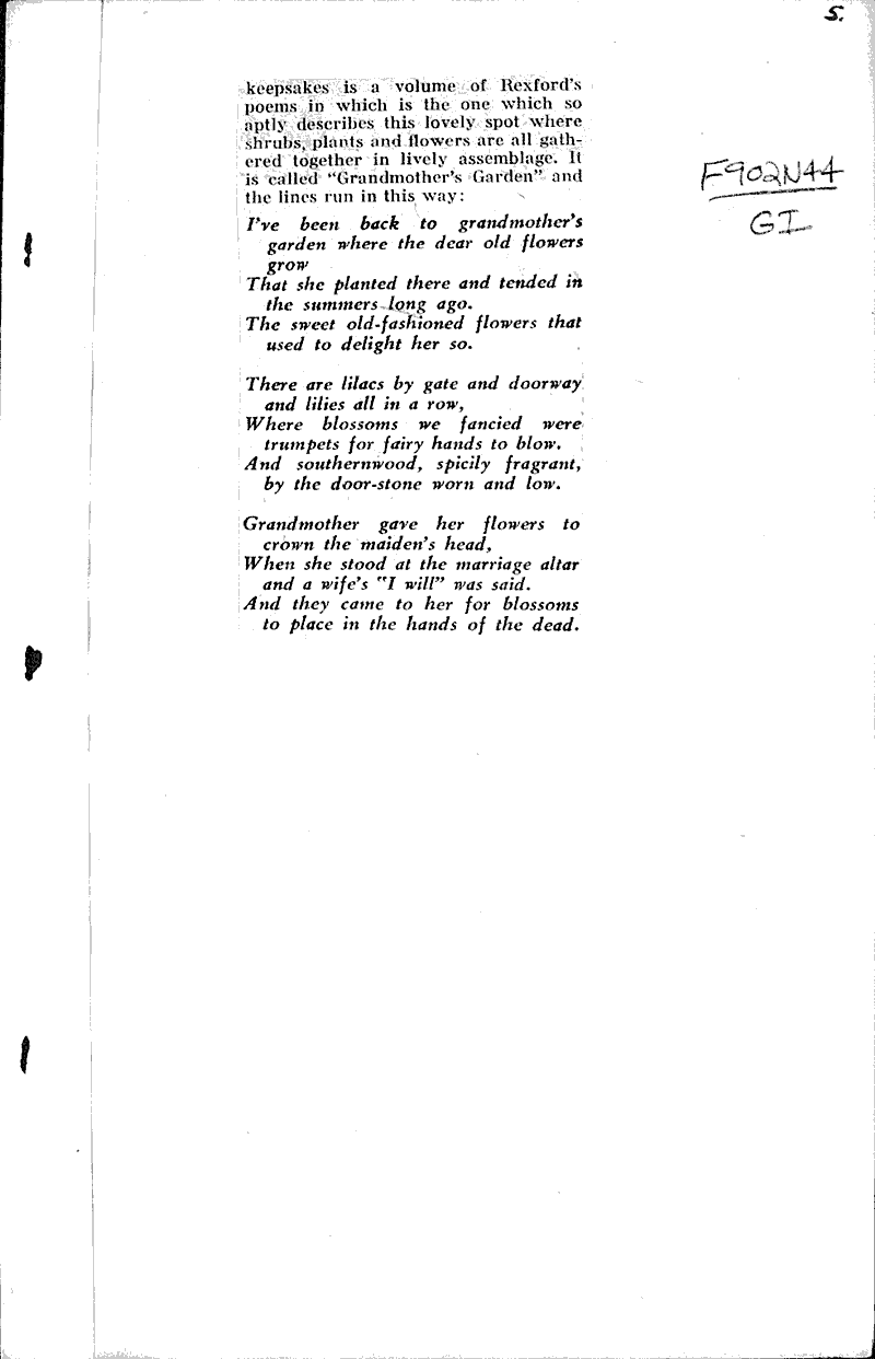 Garden links the present with pioneers Source: Milwaukee Journal Topics: Immigrants Date: 1927-12-04