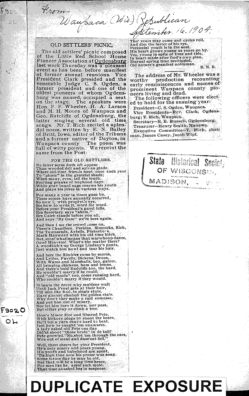  Source: Waupaca Republican Topics: Government and Politics Date: 1904-09-16