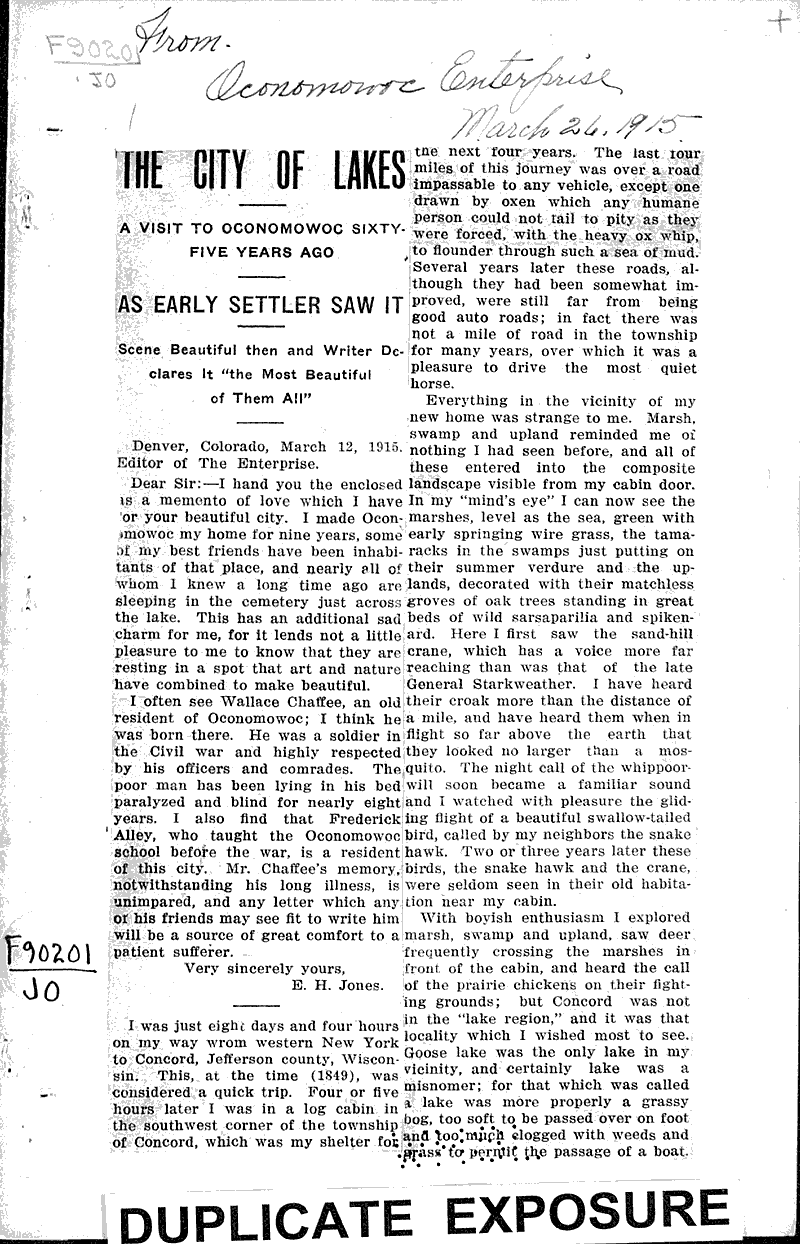 The city of lakes Newspaper Article/Clipping Wisconsin Historical Society