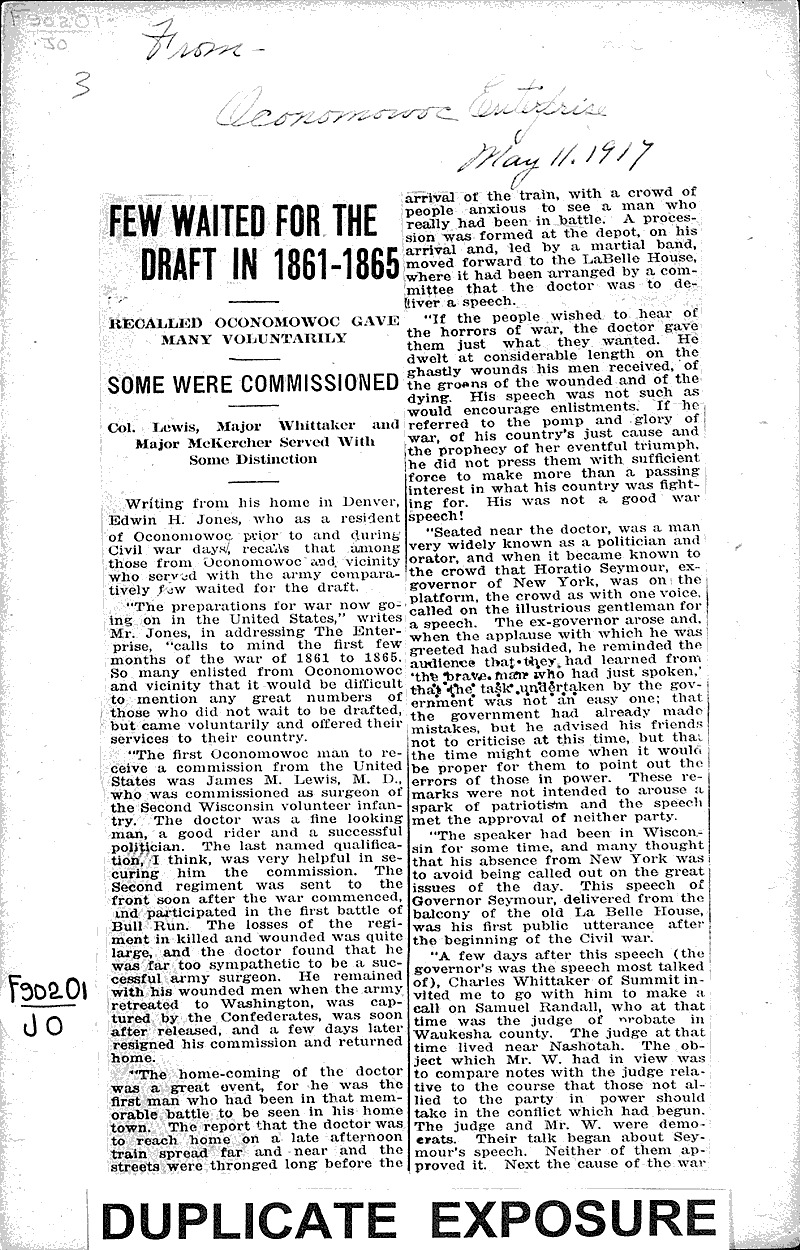  Source: Oconomowoc Enterprise Topics: Government and Politics Date: 1917-05-11