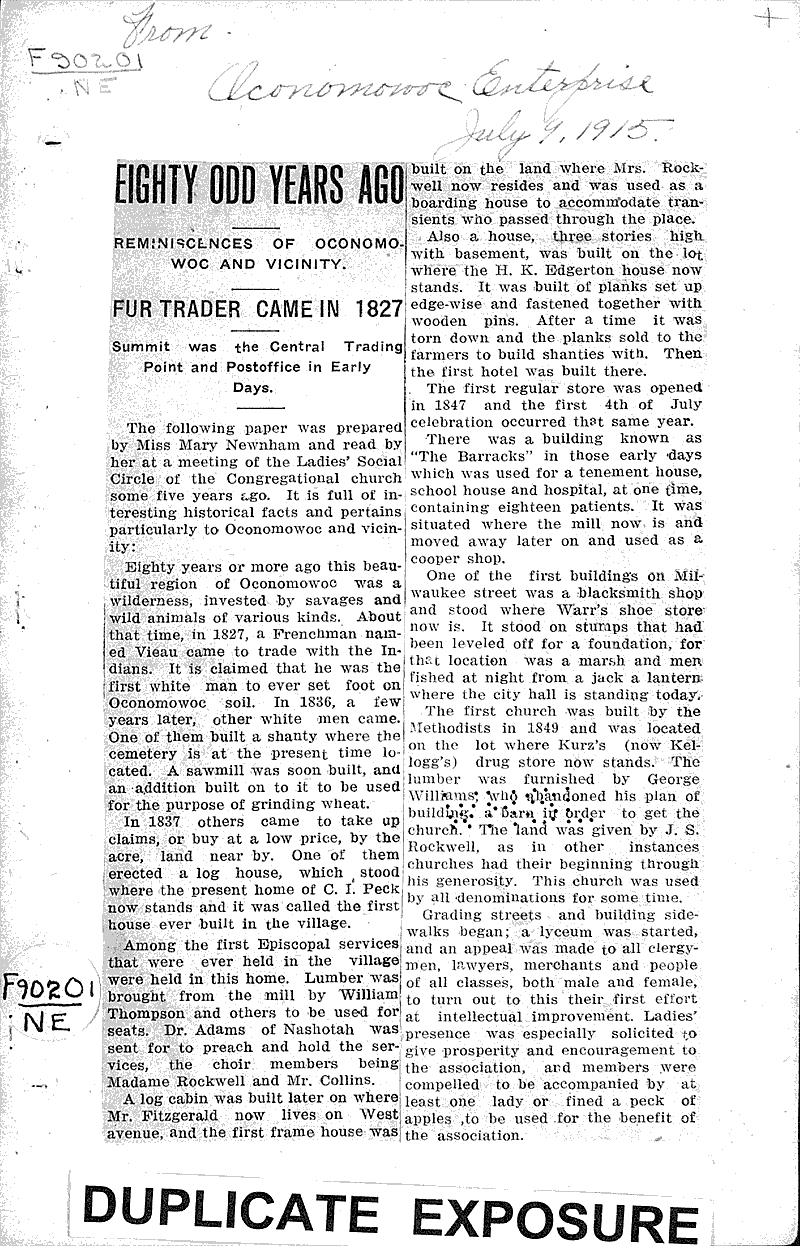  Source: Oconomowoc Enterprise Topics: Industry Date: 1915-07-09