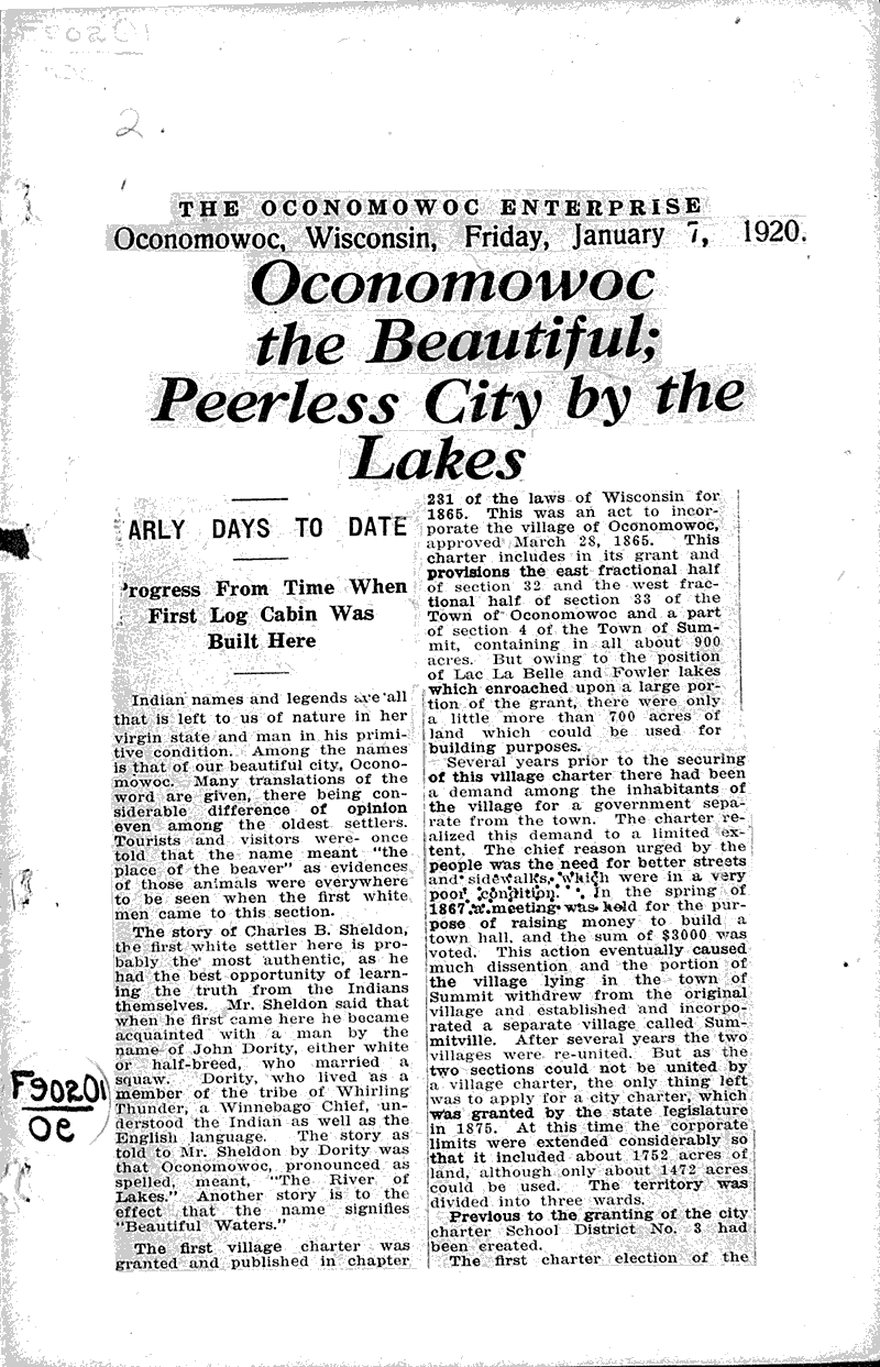  Source: Oconomowoc Enterprise Topics: Government and Politics Date: 1920-01-07