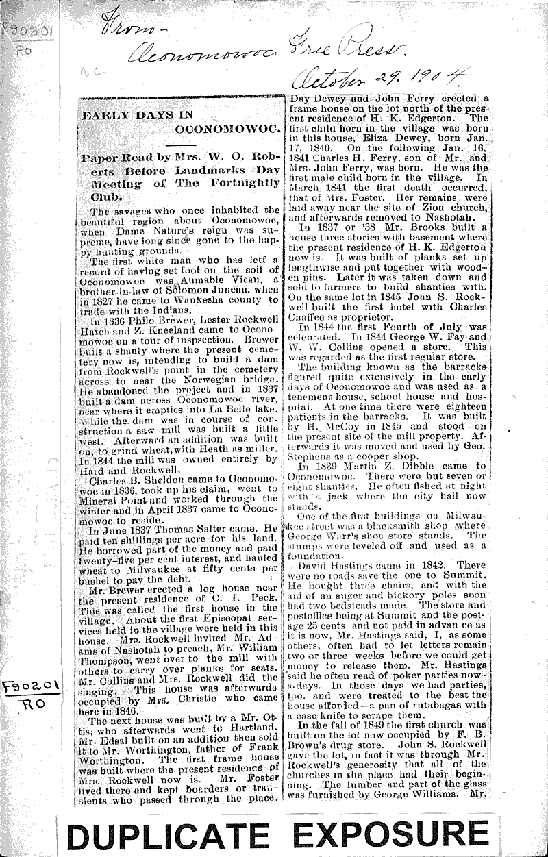  Source: Oconomowoc Free Press Topics: Government and Politics Date: 1904-10-29