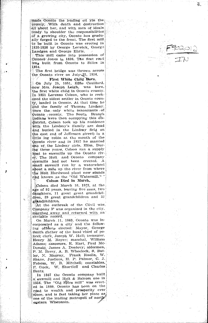  Source: Green Bay Gazette Topics: Indians and Native Peoples Date: 1923-05-14