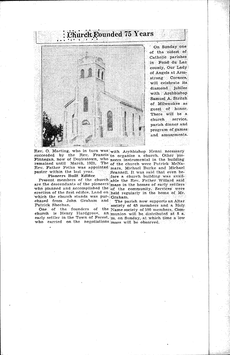  Source: Fond du Lac Commonwealth-Reporter Topics: Church History Date: 1931-09-09