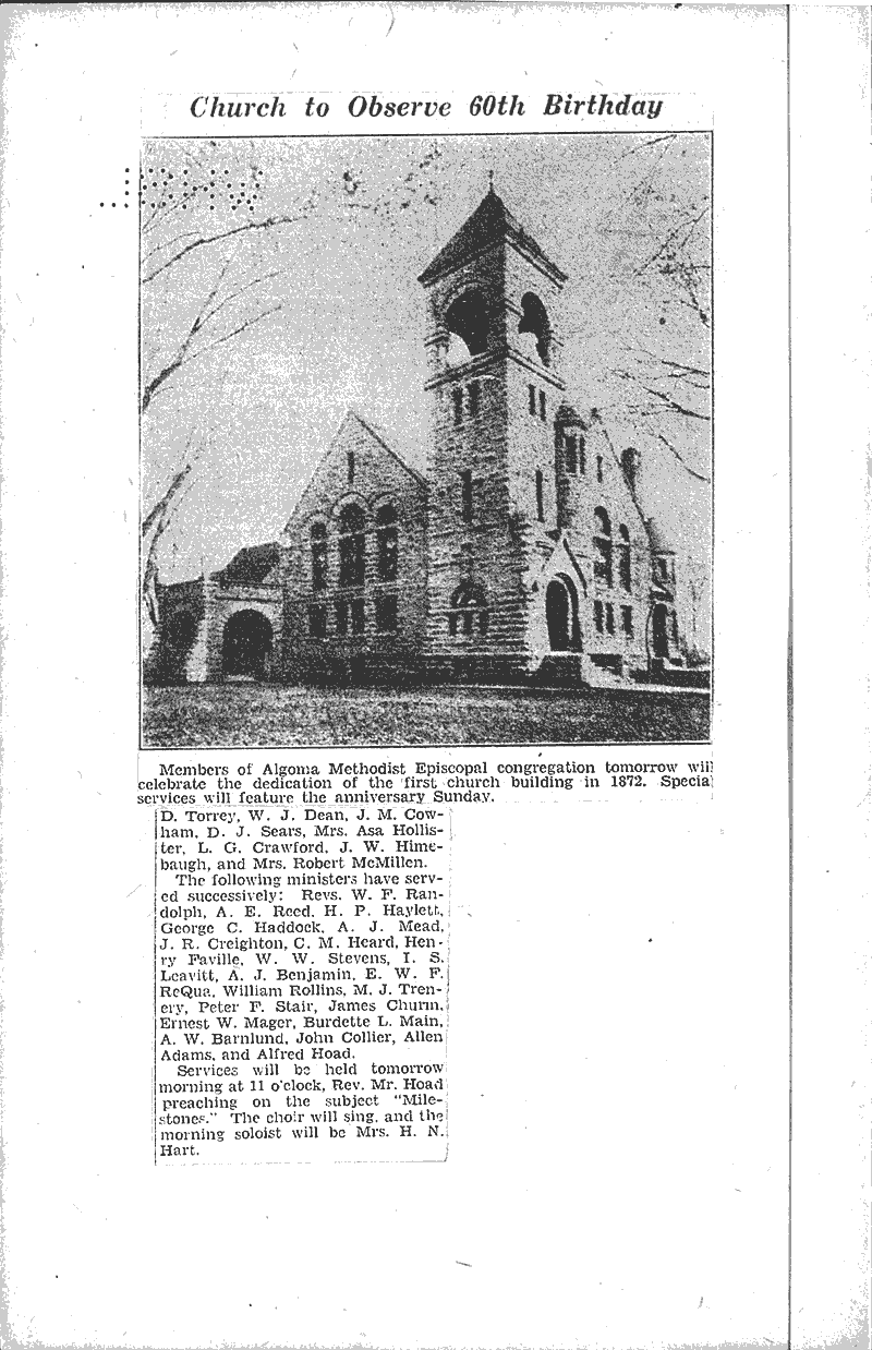  Source: Oshkosh Northwestern Topics: Church History Date: 1932-12-10