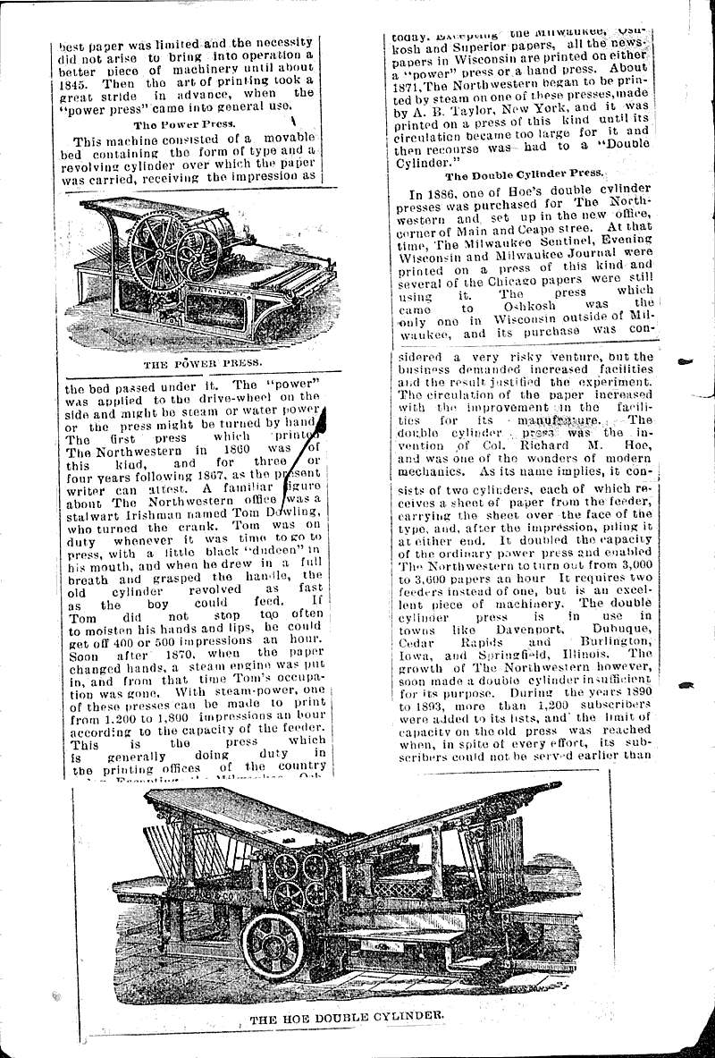  Source: Oshkosh Daily Northwestern Topics: Architecture Date: 1894-11-24