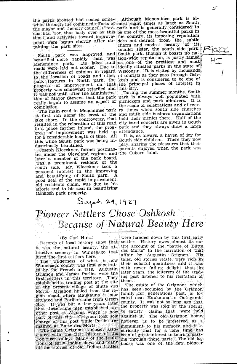  Source: Oshkosh Northwestern Date: 1927-08-20