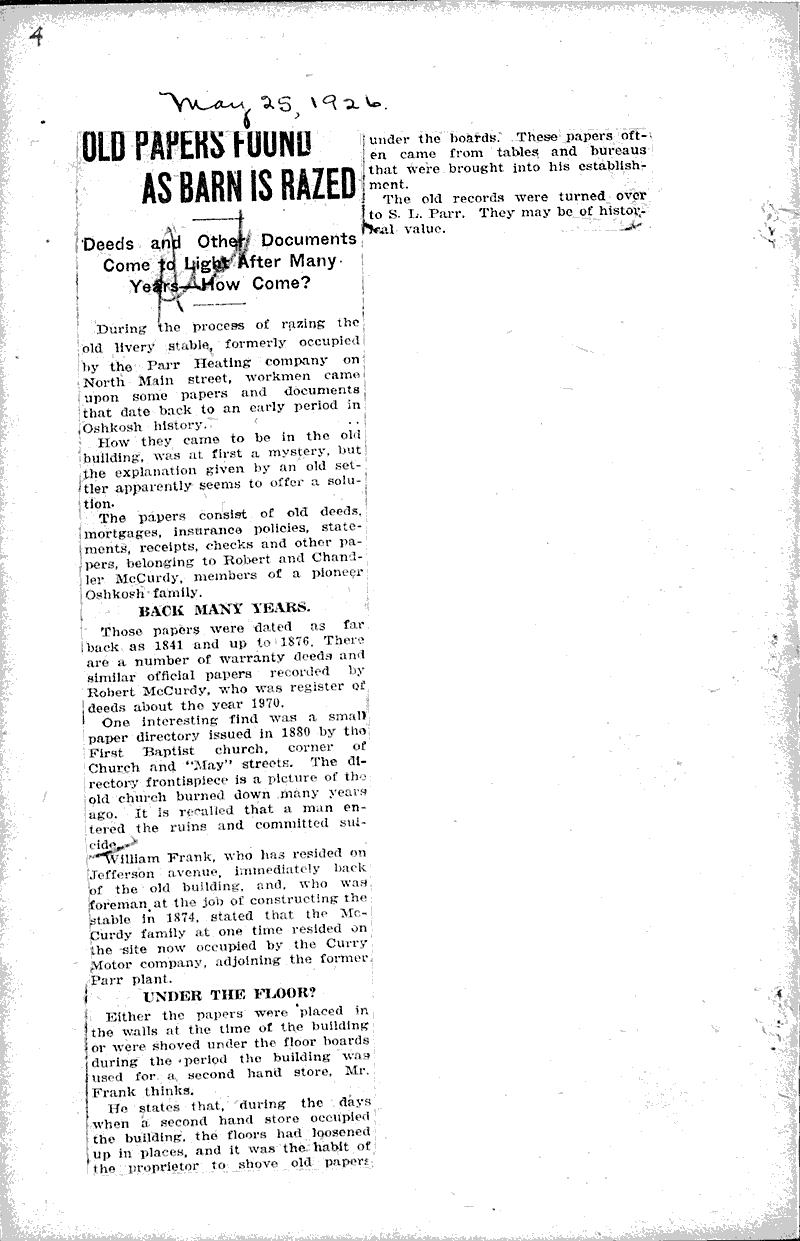  Source: Oshkosh Daily Northwestern Date: 1926-03-26