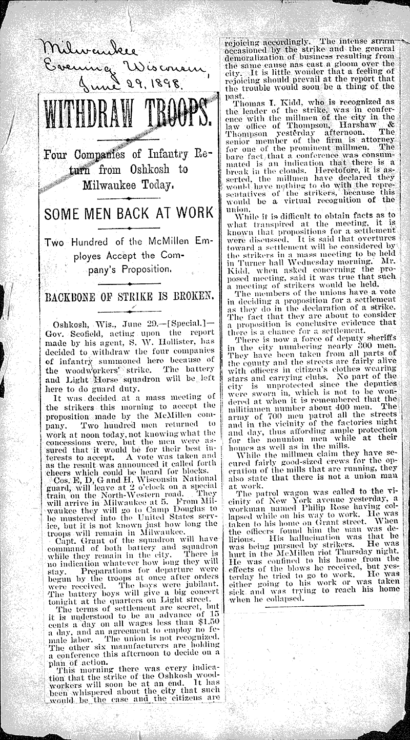  Source: Milwaukee Sentinel Topics: Social and Political Movements Date: 1898-06-24
