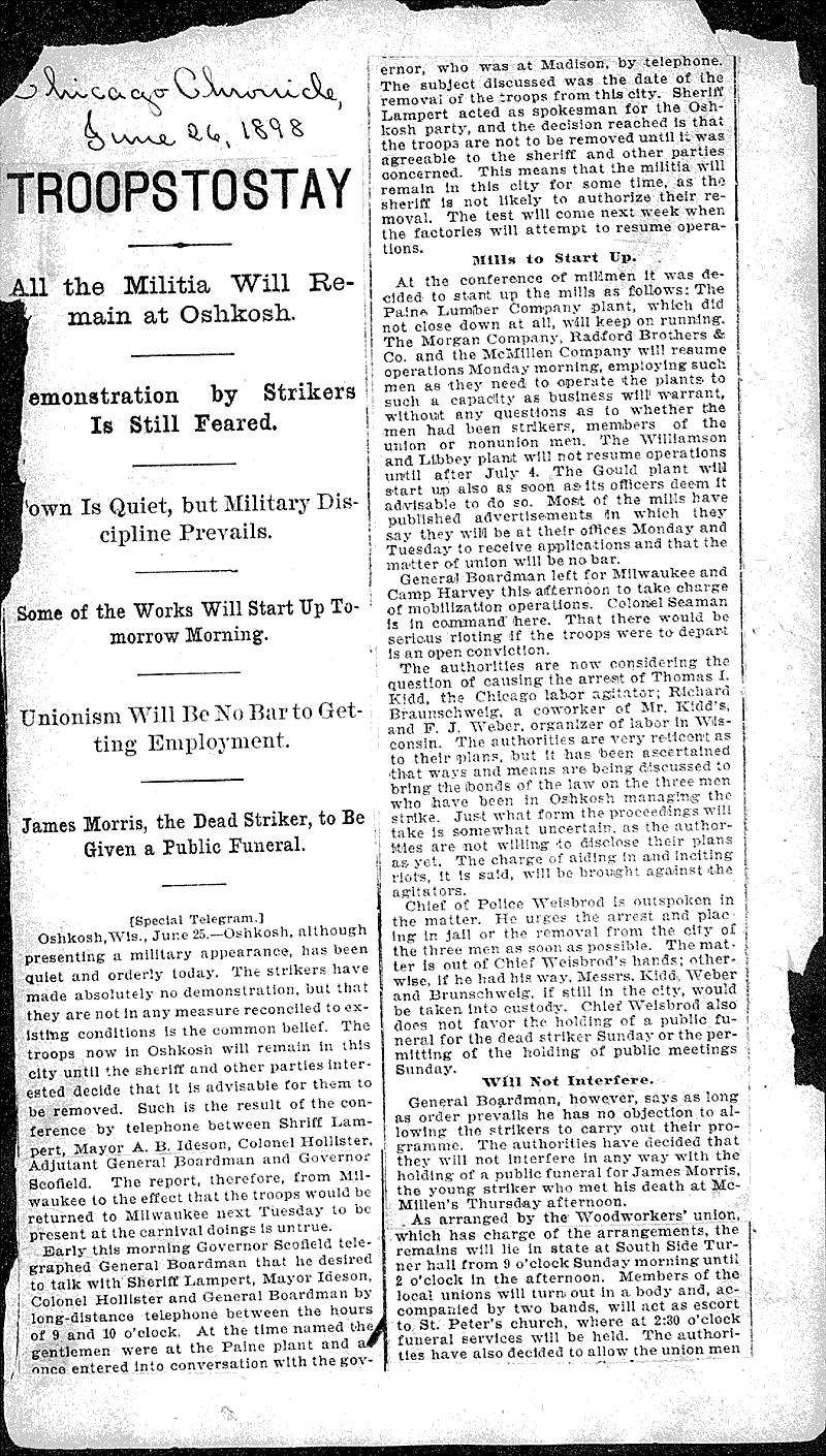  Source: Milwaukee Sentinel Topics: Social and Political Movements Date: 1898-06-24