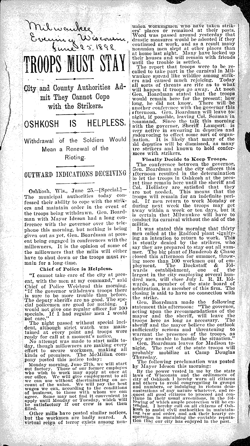  Source: Milwaukee Sentinel Topics: Social and Political Movements Date: 1898-06-24