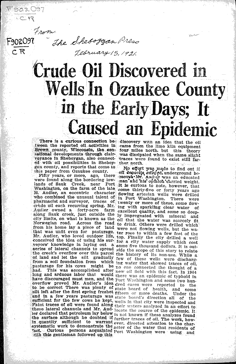  Source: Sheboygan Press Date: 1921-02-15