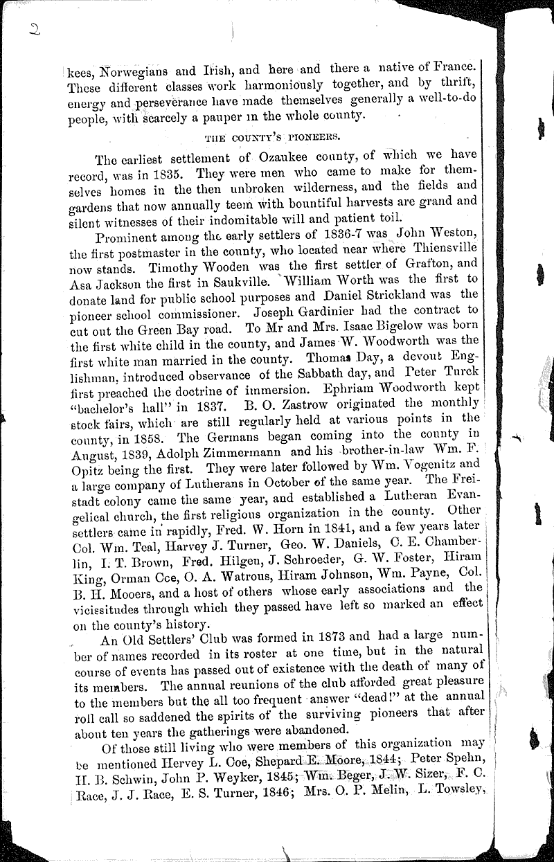 Ozaukee County, Wis. One of the richest and most fertile regions of