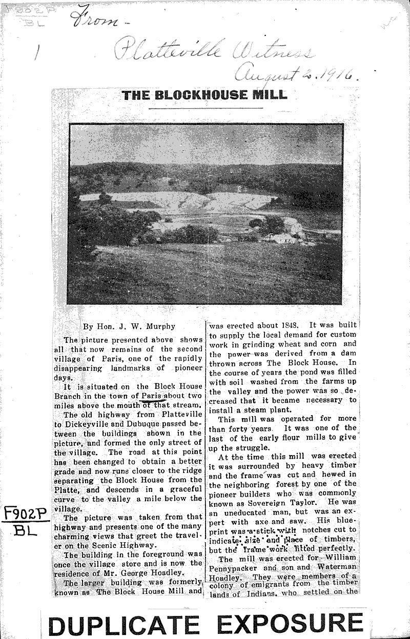 Source: Platteville Witness Topics: Industry Date: 1916-08-02