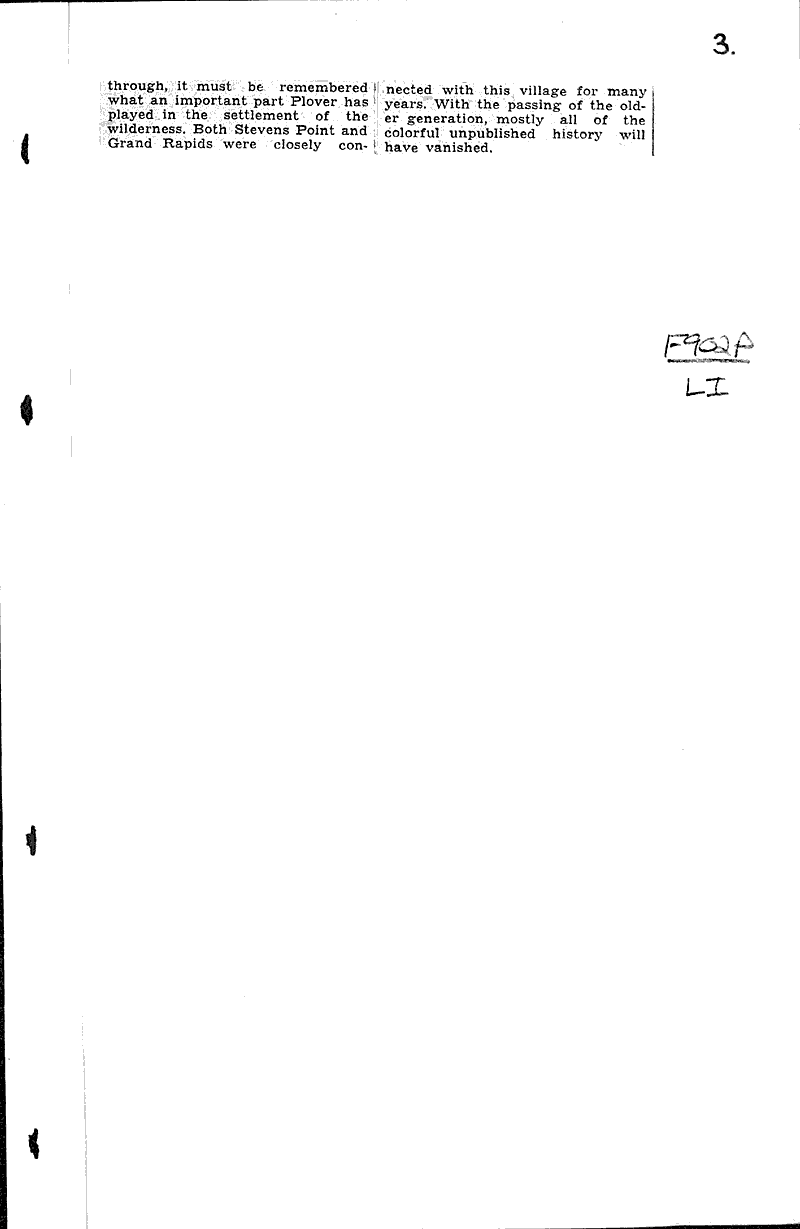 Early days and happenings at Plover Village recalled Newspaper