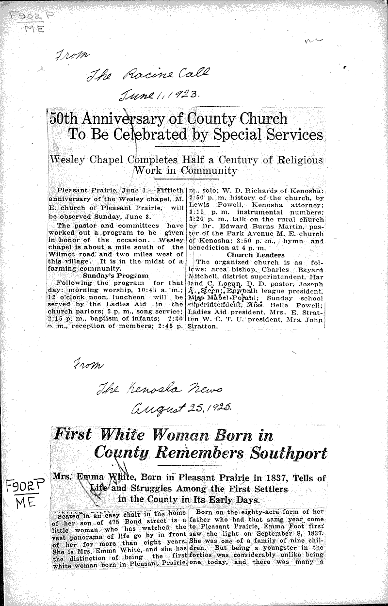  Source: Kenosha News Date: 1925-08-25