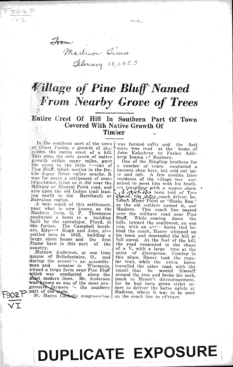  Source: Madison Times Date: 1923-02-13