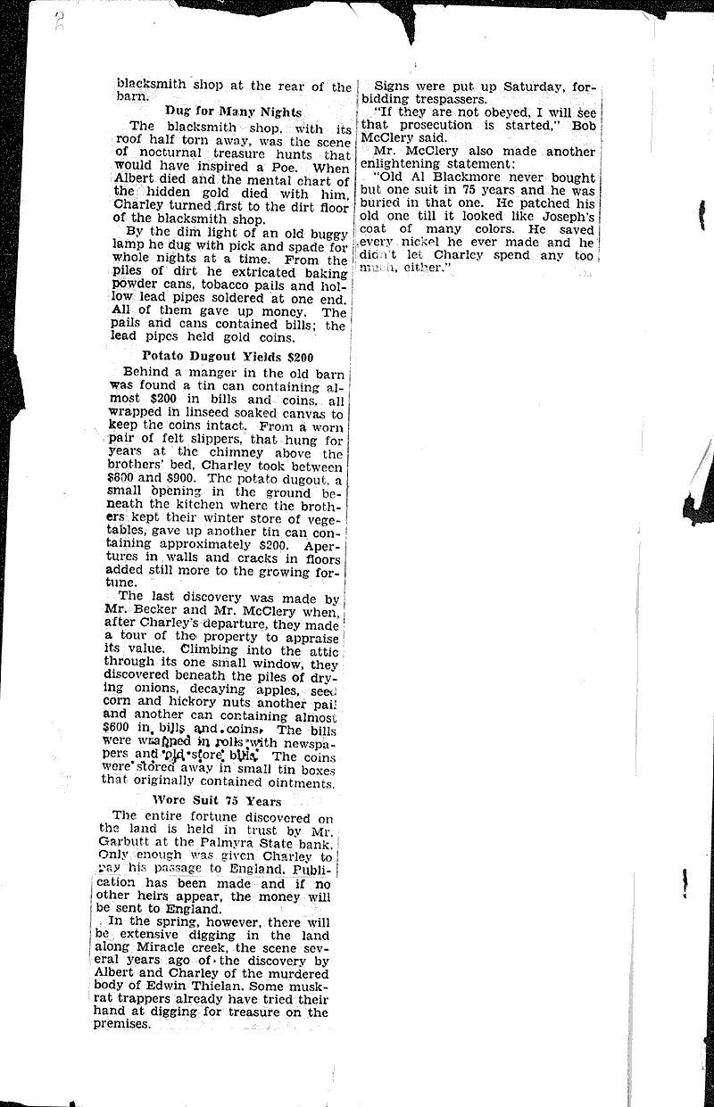 Hunted nights for treasure Source: Milwaukee Journal Date: 1927-02-20
