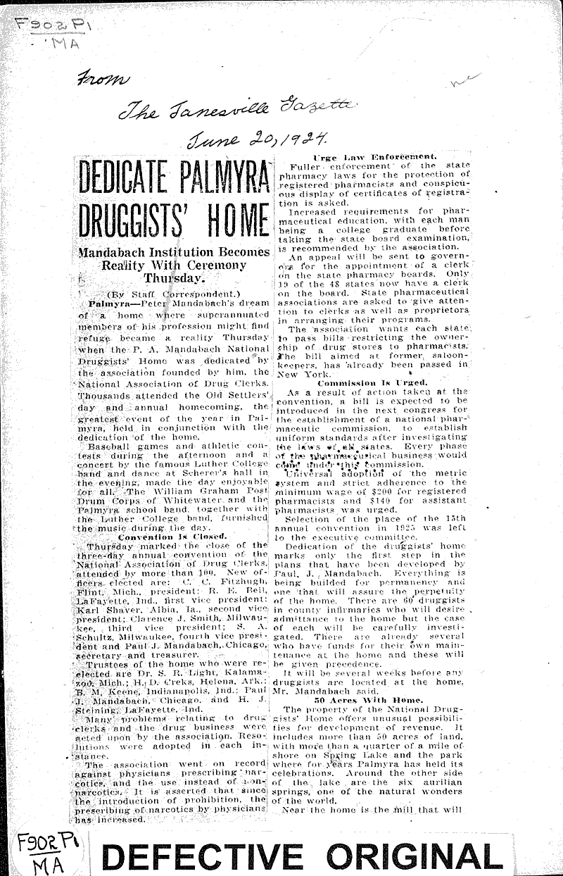  Source: Janesville Gazette Topics: Social and Political Movements Date: 1924-06-20