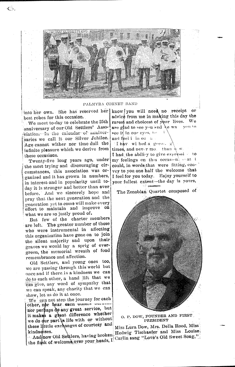 Old settlers' meet Newspaper Article/Clipping Wisconsin Historical Society