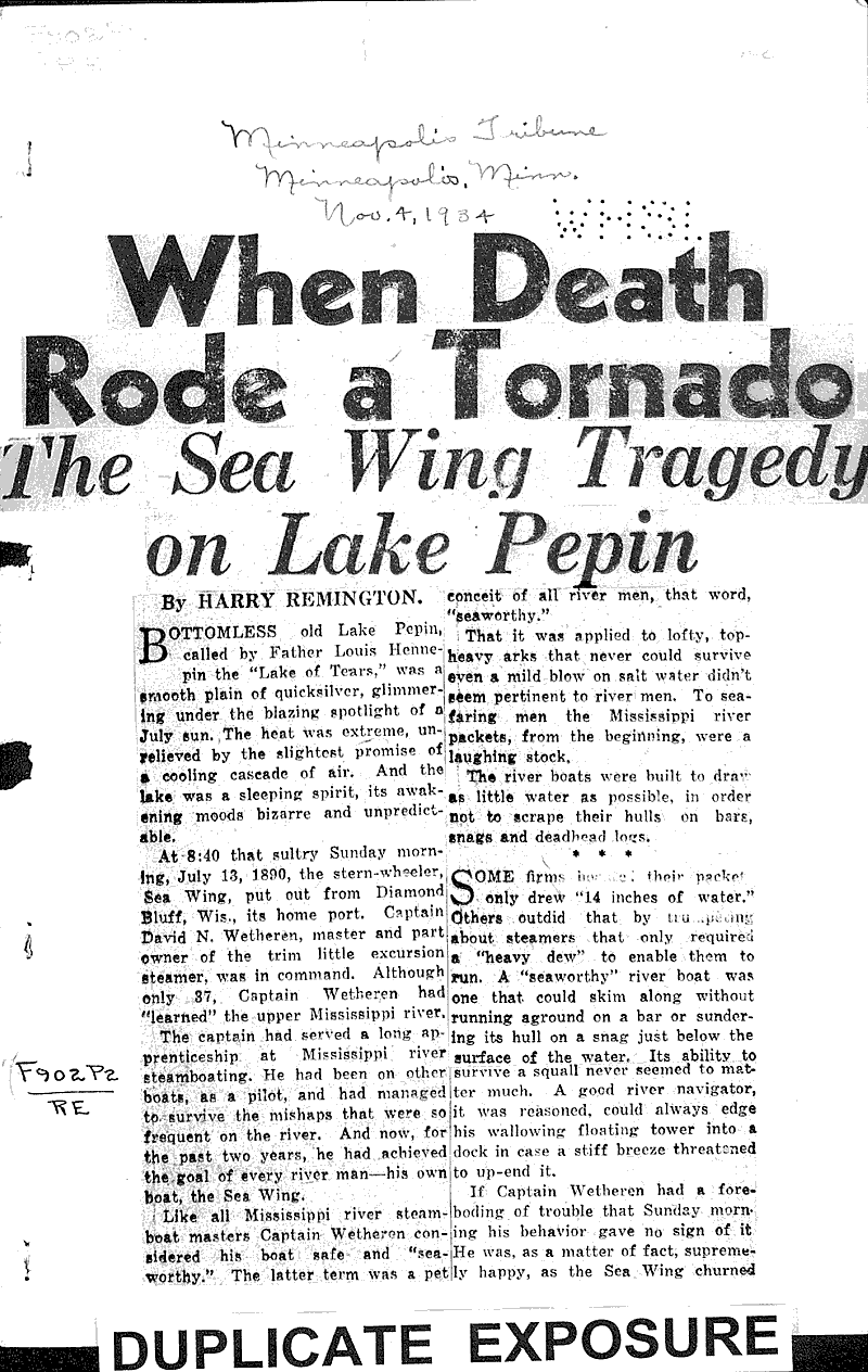  Source: Minneapolis Sunday Tribune Date: 1934-11-04