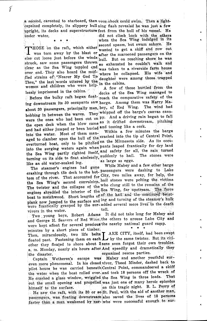 When death rode a tornado The sea wing tragedy on Lake Pepin