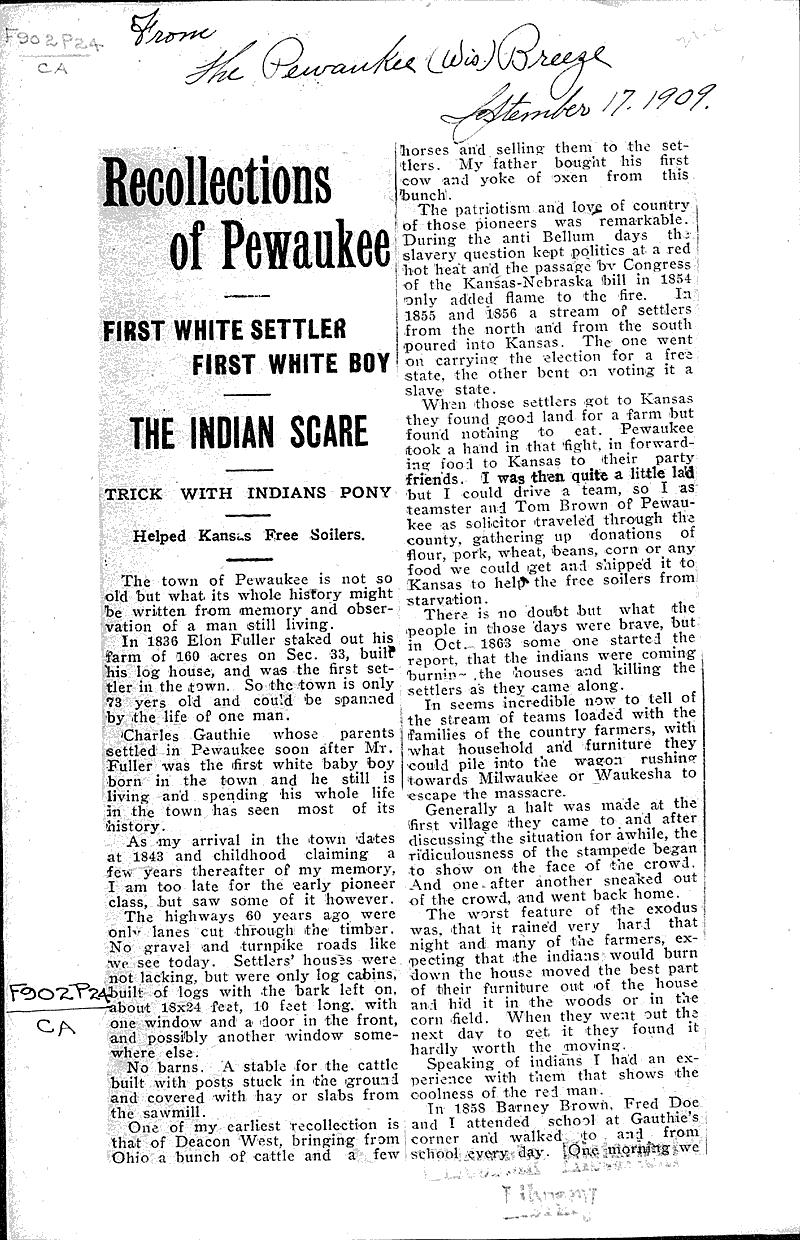  Source: Pewaukee Breeze Date: 1909-09-17