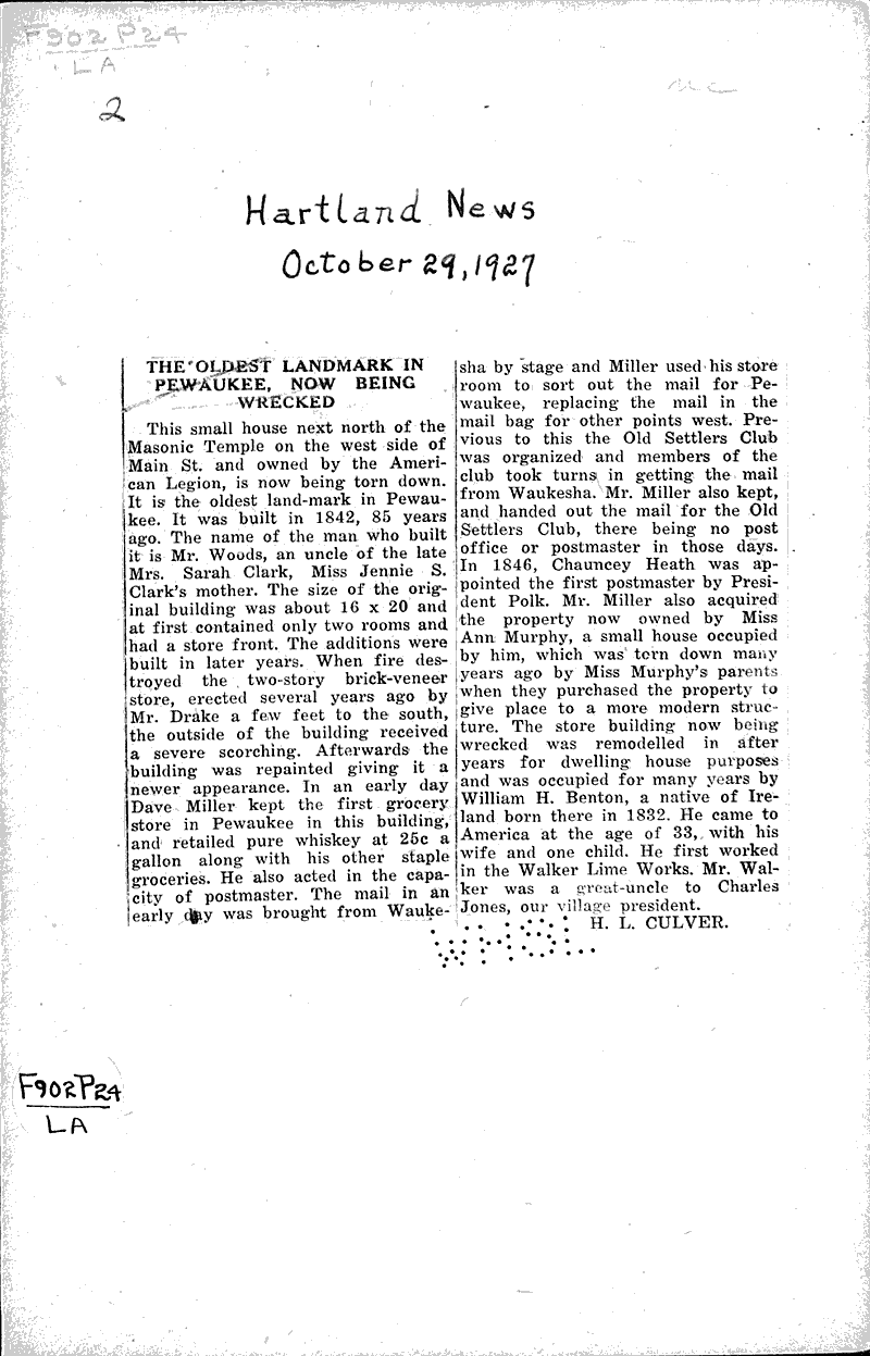  Source: Hartland News Topics: Architecture Date: 1927-10-29