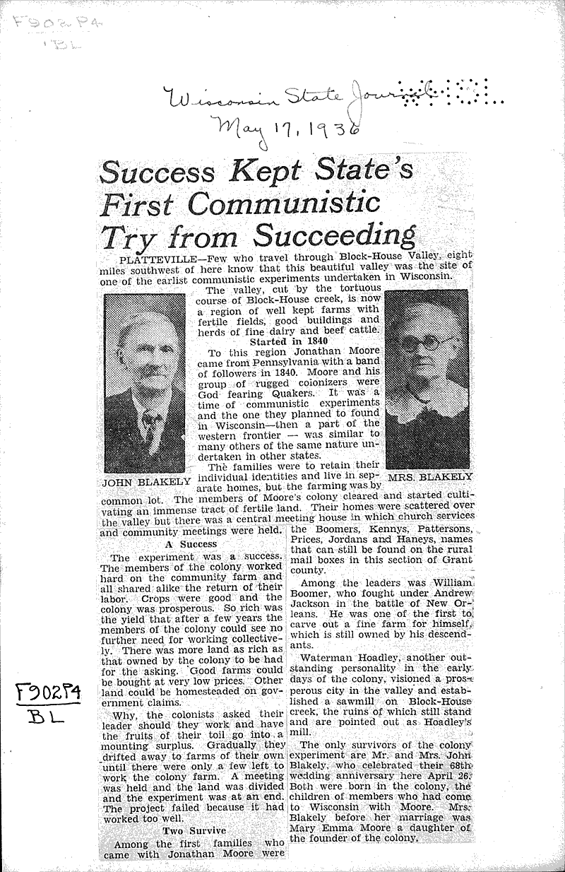  Source: Wisconsin State Journal Topics: Government and Politics Date: 1936-05-17