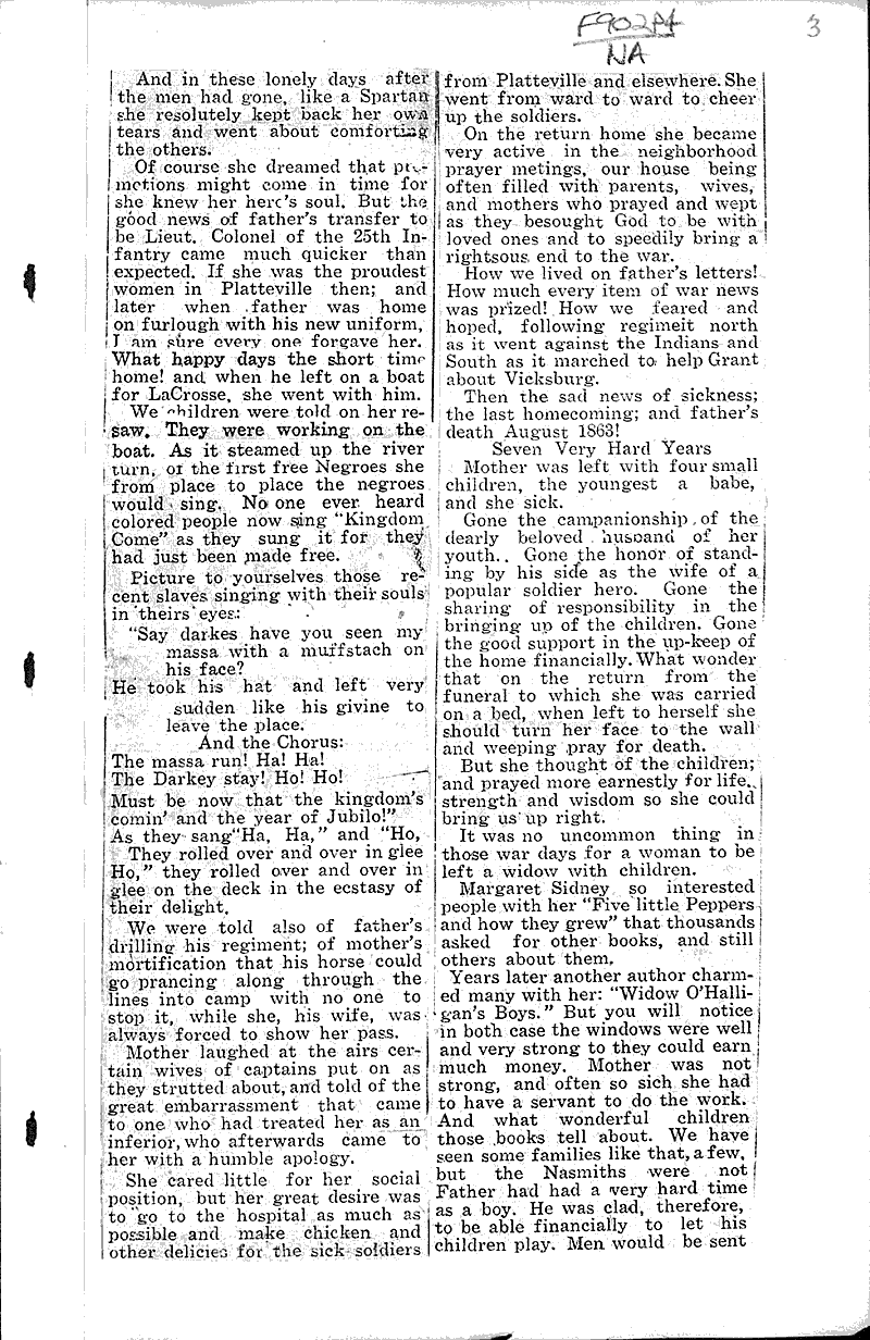 Pioneer days in Platteville Newspaper Article/Clipping Wisconsin