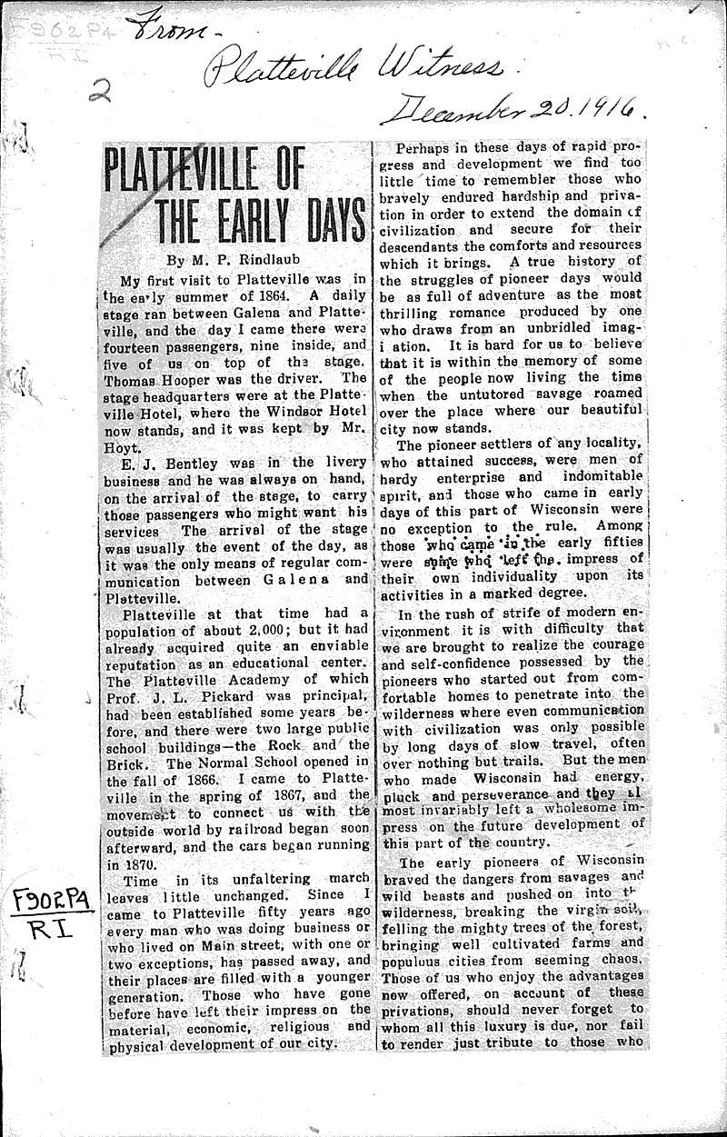  Source: Platteville Witness Date: 1916-12-20