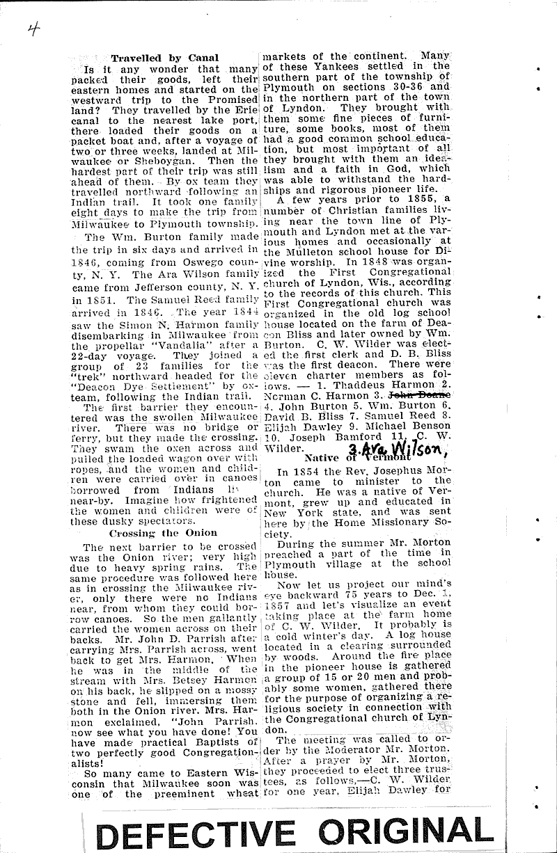 Diamond anniversary of Plymouth church to be observed this week Source: Sheboygan Press Topics: Church History Date: 1932-11-28