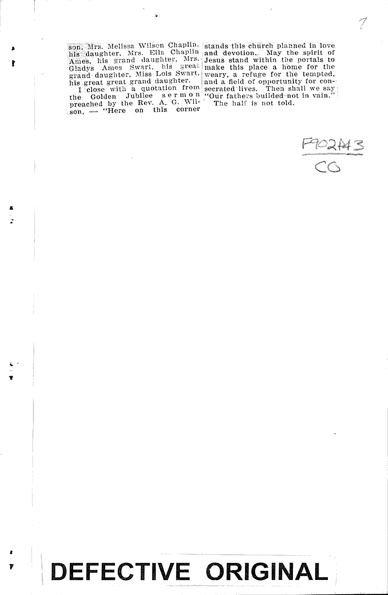 Diamond anniversary of Plymouth church to be observed this week Source: Sheboygan Press Topics: Church History Date: 1932-11-28