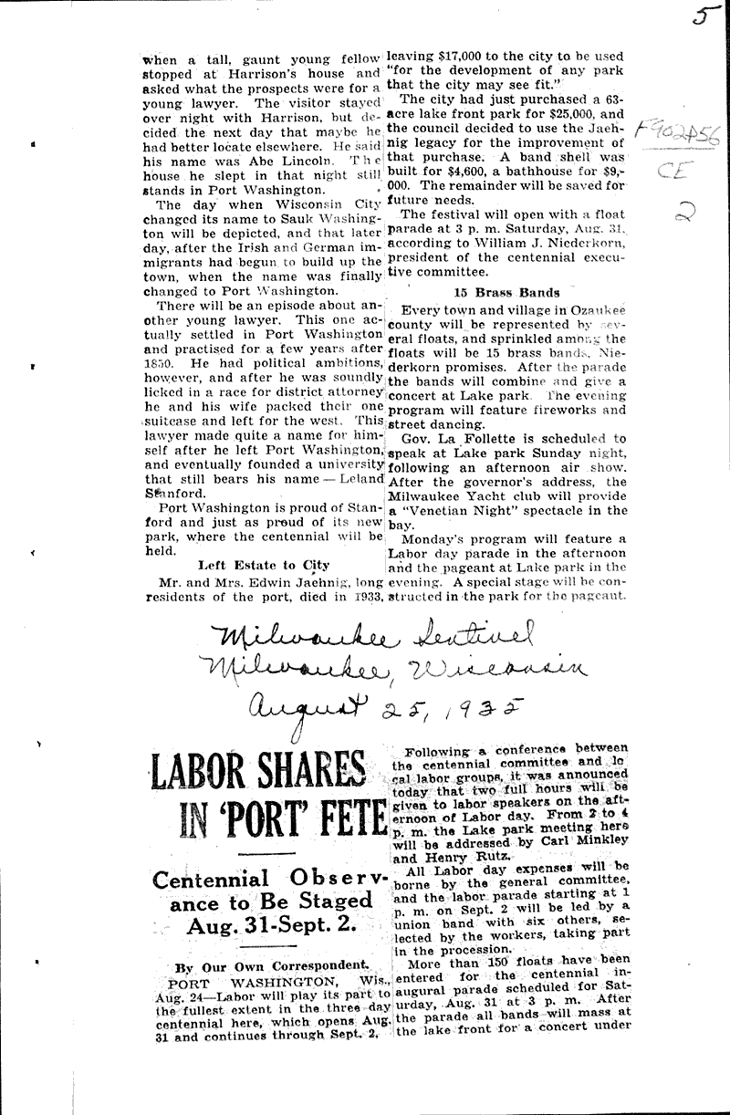  Source: Port Washington Herald Date: 1935-02-13