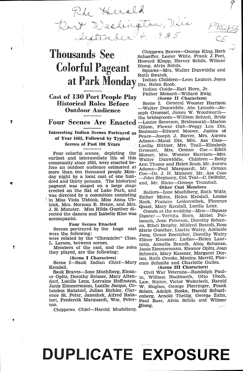  Source: Port Washington Herald Date: 1935-02-13