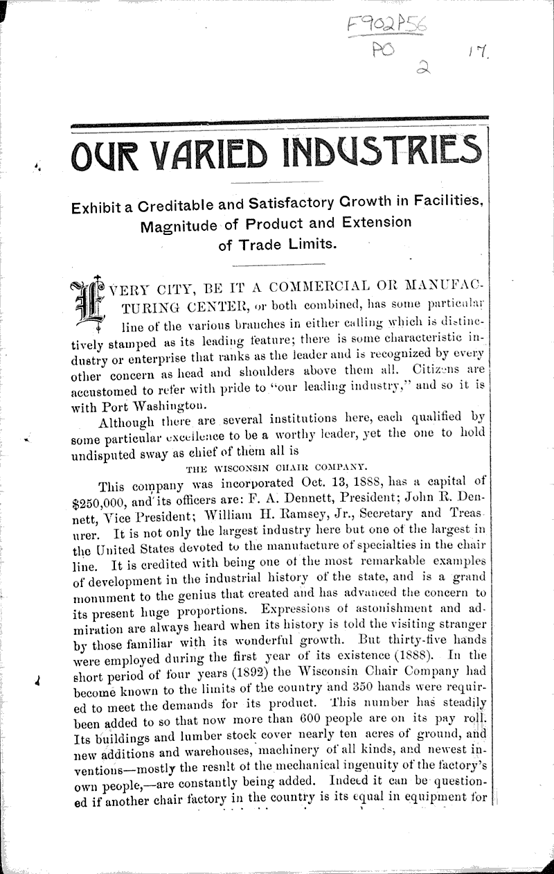  Source: Port Washington Star Date: 1898-07-04