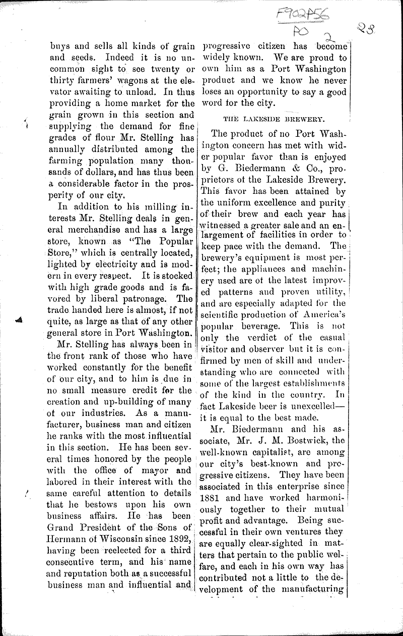  Source: Port Washington Star Date: 1898-07-04