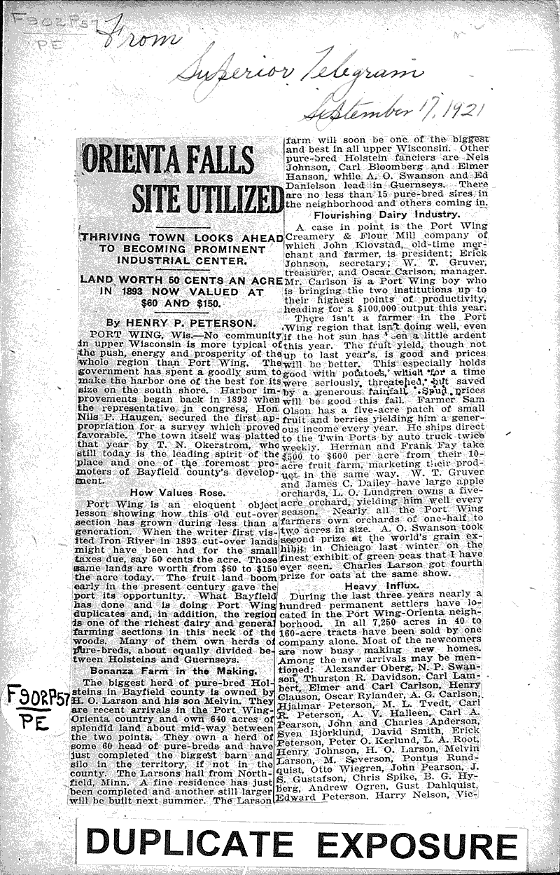  Source: Superior Telegram Date: 1921-09-17