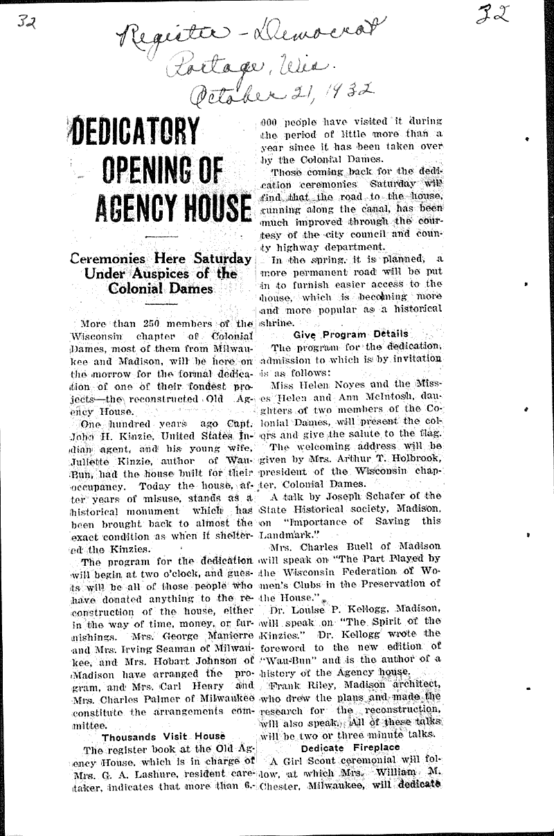 Source: Capital Times Topics: Indians and Native Peoples Date: 1932-10-05