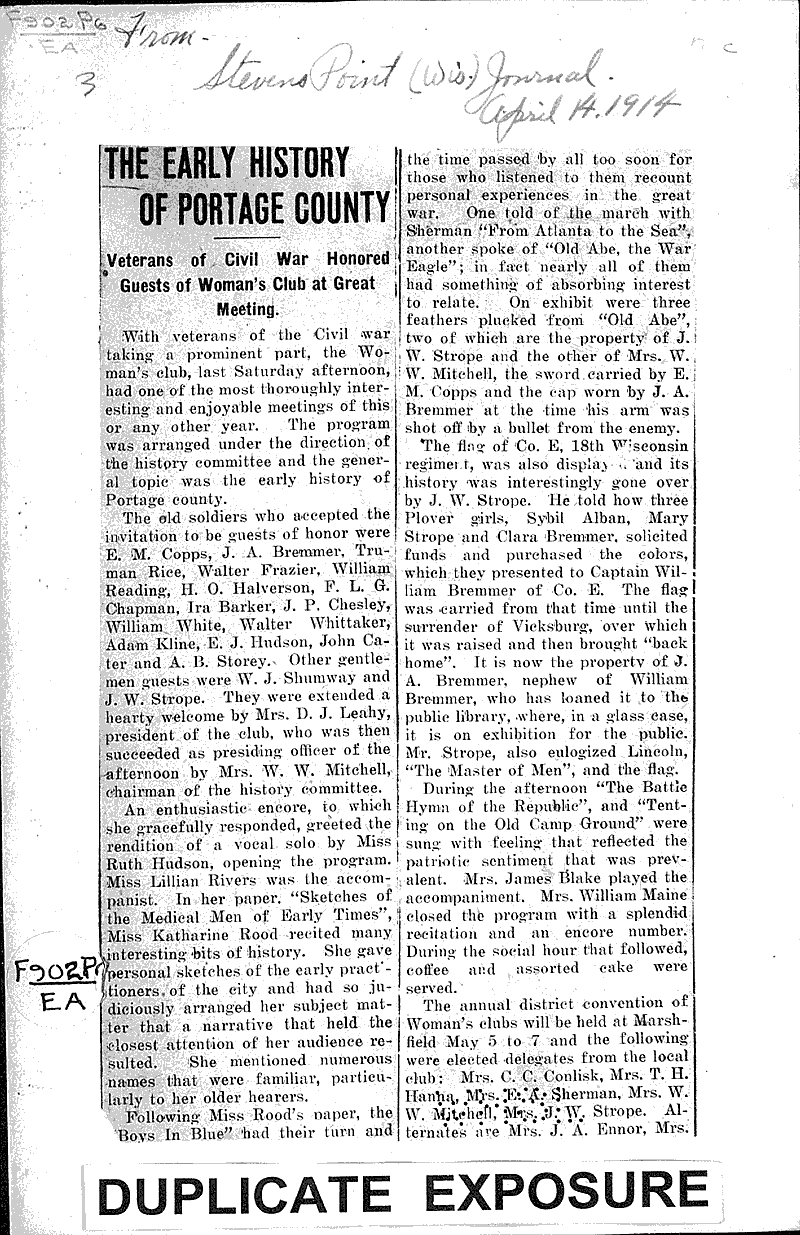 The early history of Portage County Newspaper Article/Clipping