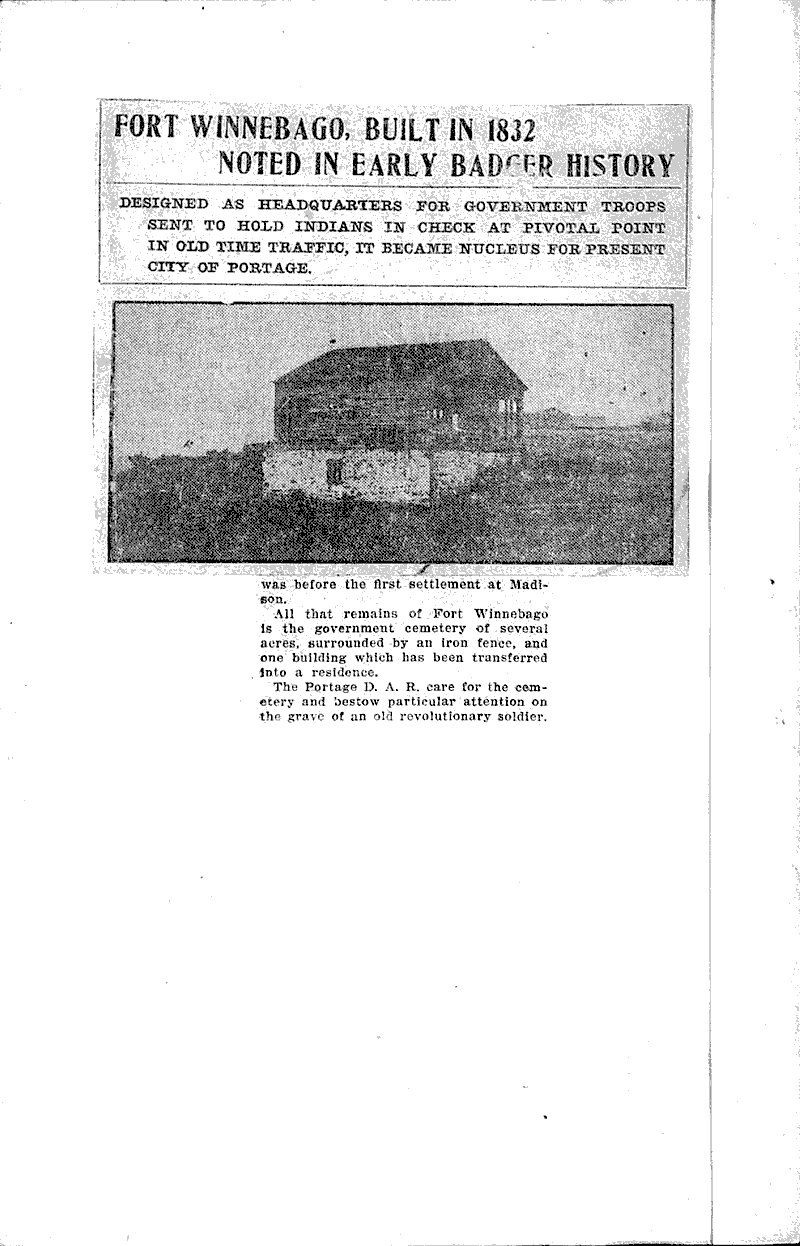 Portage region has wealth of history Newspaper Article/Clipping